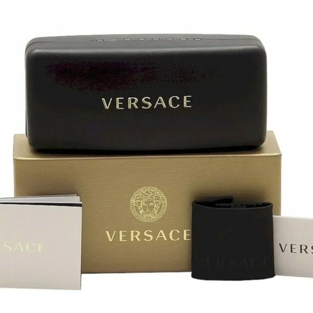 SALE! Versace Men's Black w/ Gold Emblem Sunglasses